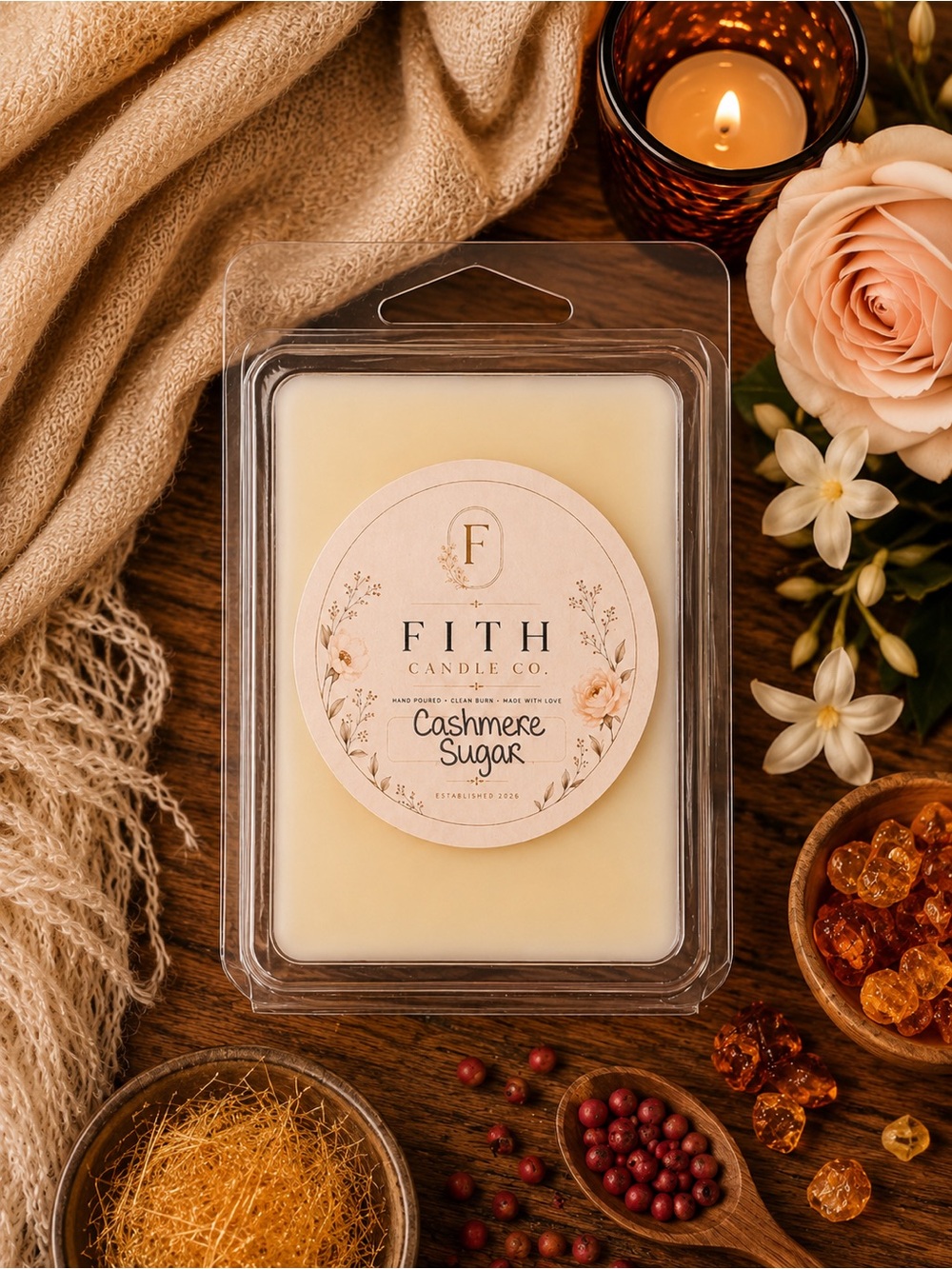 Cashmere Sugar 100% Organic Soy Artisan wax melts